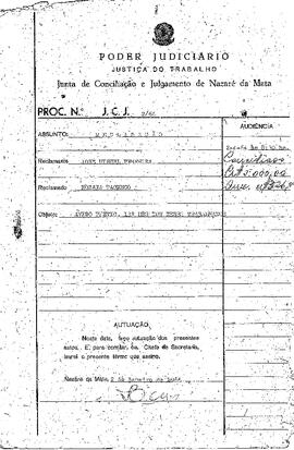 Dissídio Individual Nº 02/64