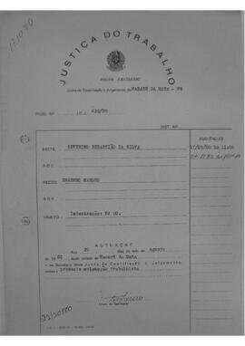 Dissídio Individual Nº 622/80