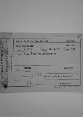 Dissídio Individual  N° 116/53