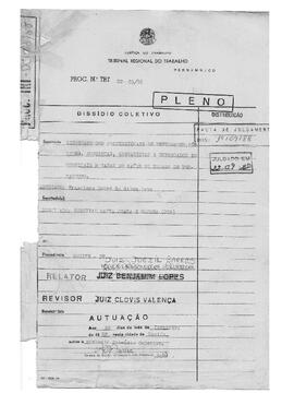 Dissídio Coletivo N° 03/88.1