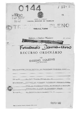 Dissídio Coletivo Nº 39/85.3