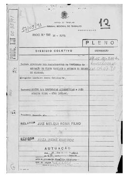 Dissídio Coletivo N° 35/91