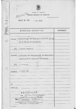 Dissídio Coletivo Nº 68/91