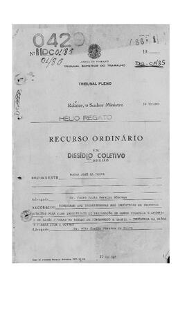 Dissídio Coletivo N° 01/85. v1.1